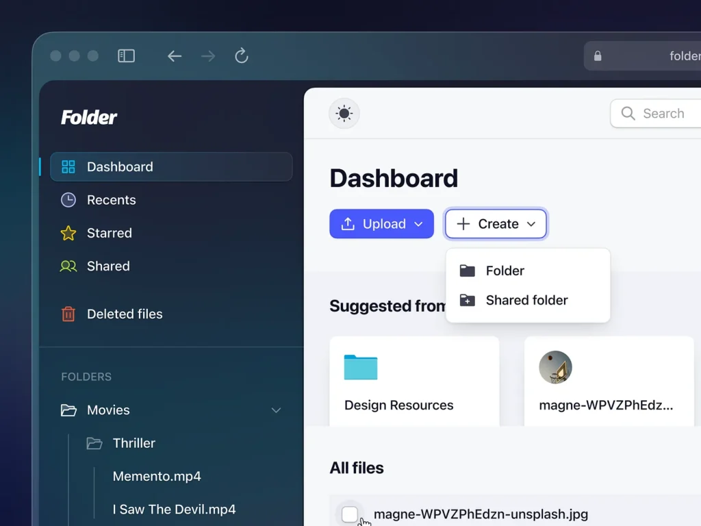 Cloud Storage SaaS Dashboard for Web 1